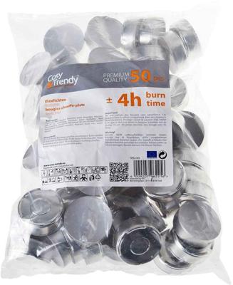Cosy & Trendy theelichtjes 4H, wit, pak van 50 stuks