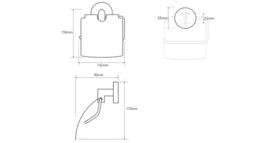 Toiletrolhouder Sapho X-Round 14.2x15 cm met Klep Chroom