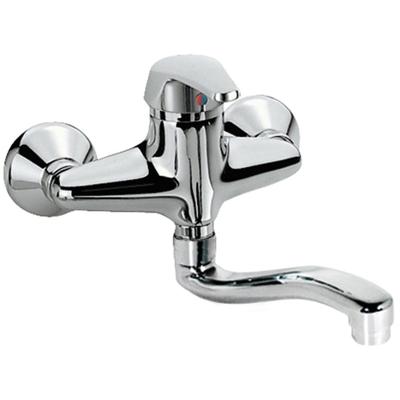 Keukenkraan Tres ECO | Wandmontage | 360° Draaibaar | Mengkraan | 1-hendel | Rond | Chroom