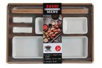 Sushi-set DKD Home Decor 24 x 7 x 2 cm Natuurlijk Wit Keramiek Orientaals - thumbnail
