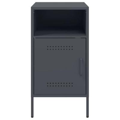 Nachtkastje 36x39x68 cm staal antracietkleurig