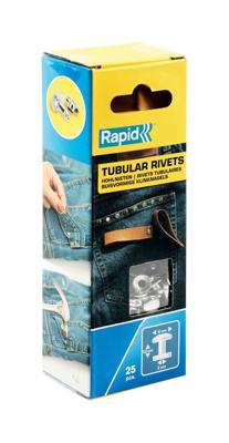 Rapid Buisvormige klinknagels Ø9 x 13 mm, 25 stuks + aambeeld - 5000416 - 5000416 Rapid Buisvormige klinknagels Ø9 x 13 mm, 25 stuks + aambeeld - 5000416 - 5000416