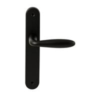 Hardbrass Deurkruk Istanbul op ovaal langschild blind - zwart - thumbnail