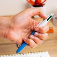 Bic Colours Original 4-kleurenbalpen, medium, klassieke inktkleuren, blauw, op blister 2+1 gratis - thumbnail