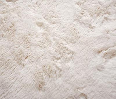 Tapeso Vierkant hoogpolig vloerkleed - Comfy plus - wit - 100x100 cm