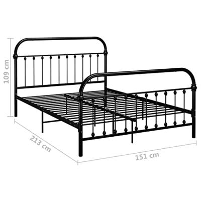 Bedframe metaal zwart 140x200 cm Bedframe metaal zwart 140x200 cm
