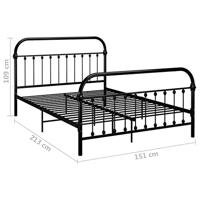 Bedframe metaal zwart 140x200 cm - thumbnail