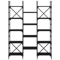 Boekenkast 127,5x28,5x172,5 cm bewerkt hout zwart - thumbnail