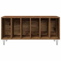 Platenkast met plank artisanaal eikenkleurig 100 x 38 x 48 cm - thumbnail