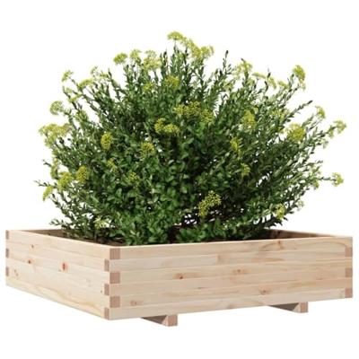 VidaXL Plantenbak 100x100x26,5 cm massief grenenhout