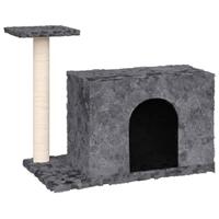 Bussandri Exclusive - Kattenmeubel met sisal krabpale 51 cm donkergrijs - thumbnail