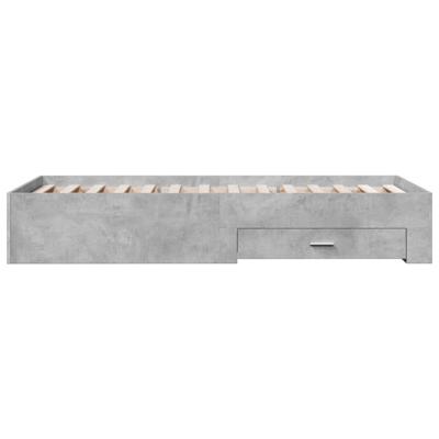 Bedframe met lades bewerkt hout betongrijs 90x200 cm - thumbnail