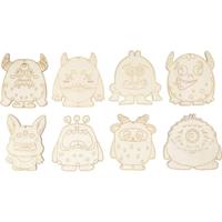 Creativ Company Houten figuren, monsters, h: 12,4 cm, dikte 3 mm, 24 stuk/ 1 doos - thumbnail