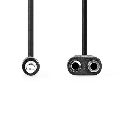 Stereo-Audiokabel | 3,5 mm Male - 2x 3,5 mm Female | 0,2 m | Zwart Stereo-Audiokabel | 3,5 mm Male - 2x 3,5 mm Female | 0,2 m | Zwart