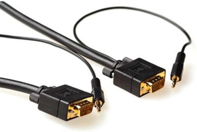 ACT AK4991 Ultra High Performance VGA + Audio Aansluitkabel male/male - 3 meter