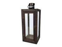 Lantaarn zwart hout/metaal, 18x18x45 cm Buitengewoon de Boet - Buitengewoon de boet - thumbnail