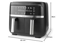Heteluchtfriteuse | 2x3.8 l | Tijdschakelaar: 60 min | Digitaal | Zwart - thumbnail