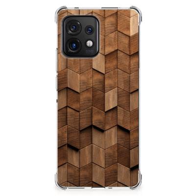 Stevig Telefoonhoesje voor Motorola Edge 40 Pro Wooden Cubes Stevig Telefoonhoesje voor Motorola Edge 40 Pro Wooden Cubes