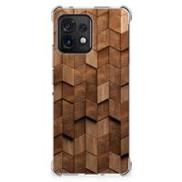 Stevig Telefoonhoesje voor Motorola Edge 40 Pro Wooden Cubes - thumbnail