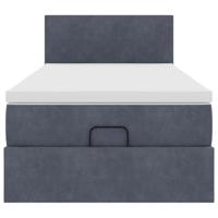 Ottoman bed met matras 100x200 cm fluweel donkergrijs - thumbnail