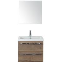 Seville Badmeubelset 60 cm - Tabacco - Keramische Wastafel Wit Djazz met Spiegel - thumbnail