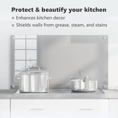 VidaXL Keuken spatscherm lichtgrijs 90 x 50 cm gehard glas