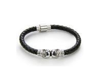Monomen Men&apos;s Genuine Nappa Leather Bracelet MM10827SB - thumbnail