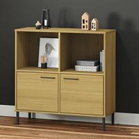 Boekenkast met metalen poten OSLO 90x35x90,5 cm hout bruin - thumbnail