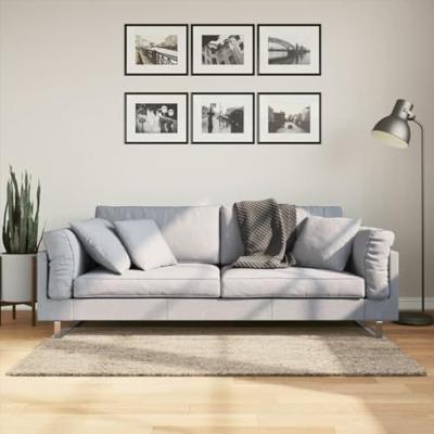 VidaXL Vloerkleed istan hoogpolig glanzend 80x150 cm beige