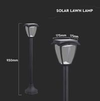 V-TAC VT-984 Solar Gazonlamp - IP65 Waterdicht - Mat Zwart - 2W - 110 Lumen - 3000K + 6000K - thumbnail