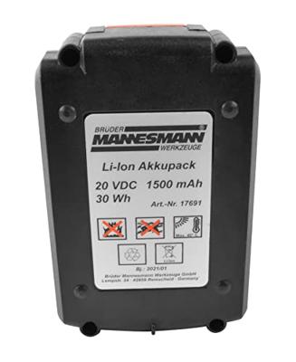 Brüder Mannesmann M17691 Gereedschapsaccu 20 V 1.5 Ah Li-ion