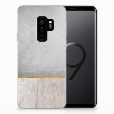 Samsung Galaxy S9 Plus | Bumper Hoesje | Wood Concrete Samsung Galaxy S9 Plus | Bumper Hoesje | Wood Concrete