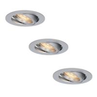 Jose LED inbouwspot - 5 Watt 400 lumen - 2700K Warm wit - GU10 - Dimbaar - Rond - Kantelbaar - IP20 Voor binnen - RVS - thumbnail