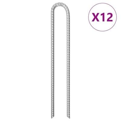 VidaXL Tentharingen 12 st u-vormig ø12 mm 41,5 cm gegalvaniseerd staal VidaXL Tentharingen 12 st u-vormig ø12 mm 41,5 cm gegalvaniseerd staal