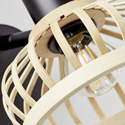 Brilliant WandlampNorah zwart met hout - 99737/76