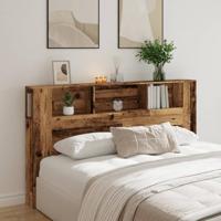 Hoofdbordkast 180x18,5x102,5 cm bewerkt hout oud houtkleurig - thumbnail