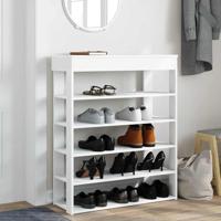 VidaXL Schoenenrek 80x30x98 cm bewerkt hout wit - thumbnail