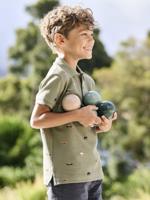 Jongenspolo met print kaki - thumbnail