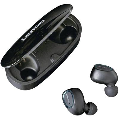 Lenco EPB410 Bluetooth IPX4 TWS Earphone met Powerbank Zwart