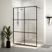 Inloopdouchewand 140x195 cm ESG-glas transparant en zwart - thumbnail