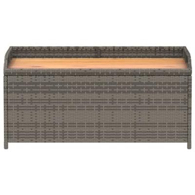 Opbergbank 100x50x52 cm poly rattan en acaciahout grijs Opbergbank 100x50x52 cm poly rattan en acaciahout grijs