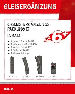 H0 Märklin C-rails (met ballastbed) 24900 Uitbreidingsset C1