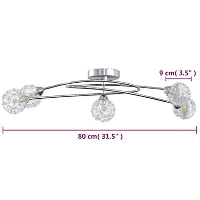 VidaXL Plafondlamp met gaasdraadkapjes 5xg9