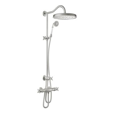 Regendoucheset Tres Clasic Thermostatische Opbouw Incl. Handdouche Doucheslang 170 cm RVS Tres Regendoucheset Tres Clasic Thermostatische Opbouw Incl. Handdouche Doucheslang 170 cm RVS Tres