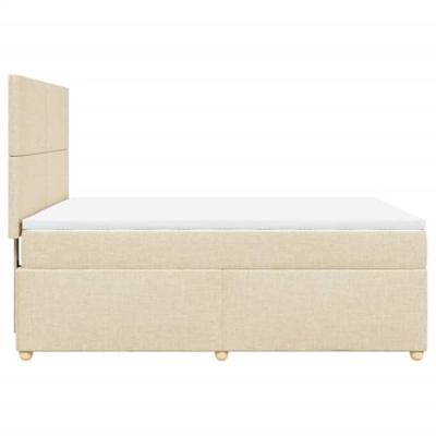 Boxspring met matras stof crèmekleurig 140x200 cm