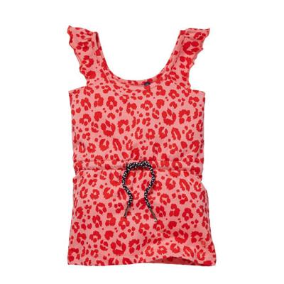 Quapi Mini jurk Gera met panterprint roze/rood