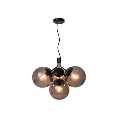 Nordlux 4-lichts hanglampIvona zwart met smoke glas - 2112153003