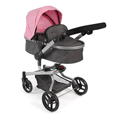 Combi-poppenwagen Yolo - Melange Roze