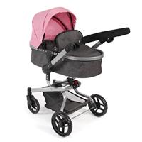 Combi-poppenwagen Yolo - Melange Roze - thumbnail
