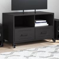 Tv-meubel 68x39x43,5 cm staal zwart - thumbnail